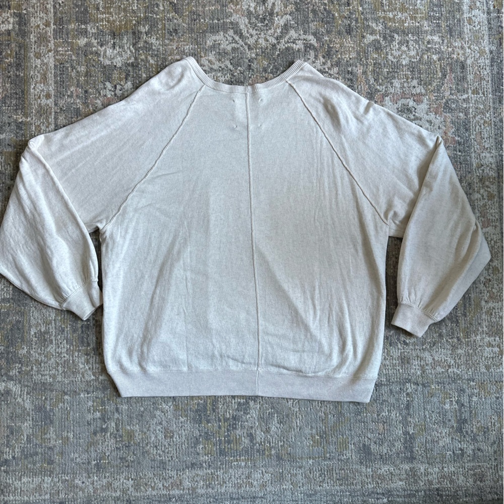 Aerie Lightweight Crewneck Sweatshirt Heather Frost XL NWT Pullover Loungewear - Picture 6 of 10